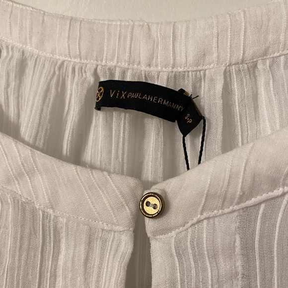 NWT Vix chemise white coverup sz S - Picture 9 of 13